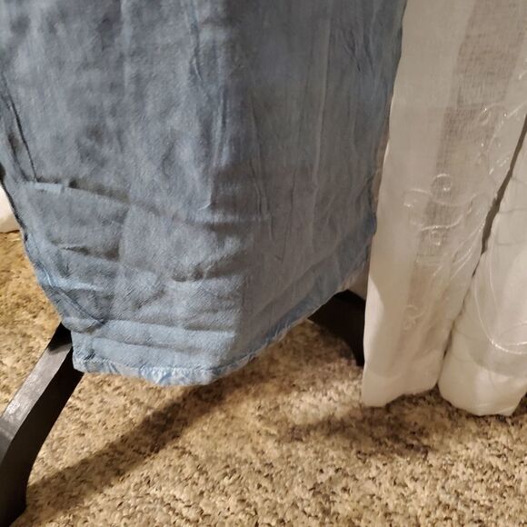 Nwt Mlle Gabrielle blue hand dyed wide leg lounge pants sz lg - Picture 3 of 8